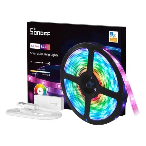 Smart WiFi RGBIC LED-lysstripe Sonoff L3 Pro 5m