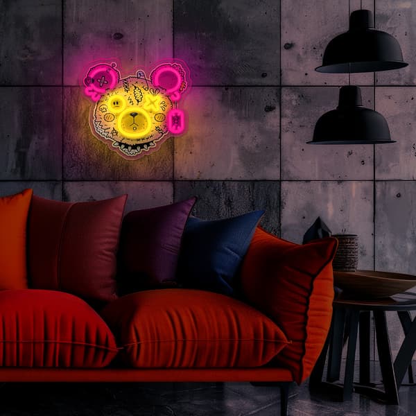 LED neonbelysning med dimmer - Punk Teddy Bear