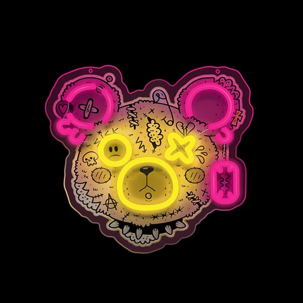 LED neonbelysning med dimmer - Punk Teddy Bear
