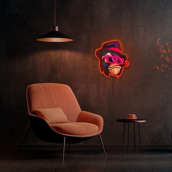 LED neonbelysning med dimmer - multifärgad Gangsta Monkey