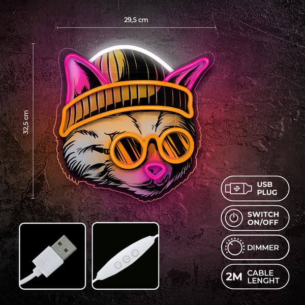 LED neonbelysning med dimmer - multifärgad Cat Dreamer