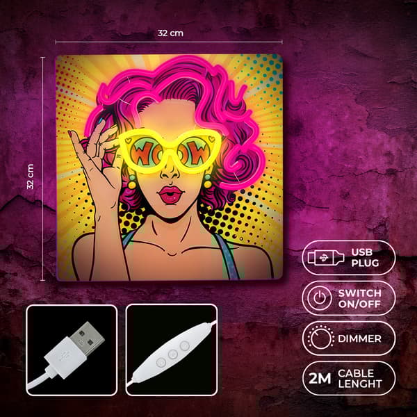 Forever Light Power Woman LED-Neonlampe med Dimmer