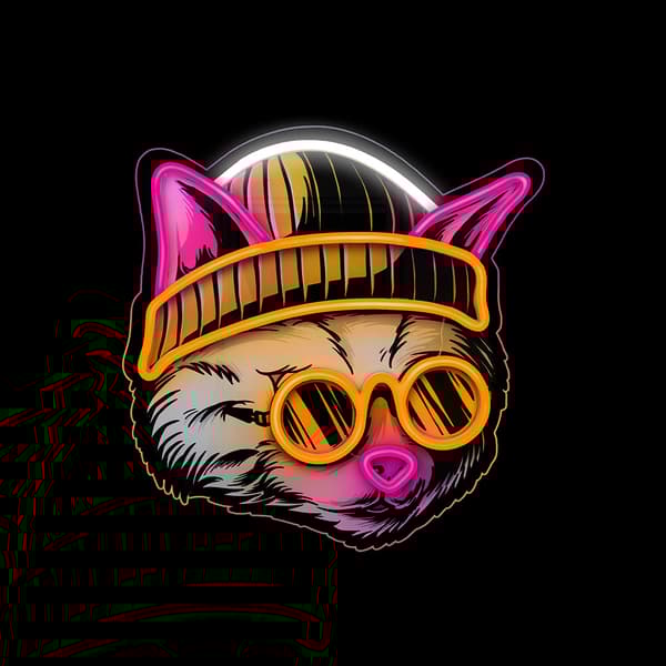 LED-neonvalo himmentimellä - monivärinen Cat Dreamer