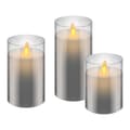 Pikkukuva 1 / 3: LED-vahakynttilä lasisäiliössä ajastintoiminnolla - 3-pack