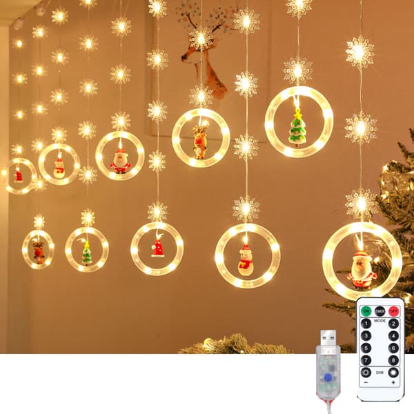 INF Snowflake Wish Ring: USB-virralla toimivat Fairy Lights kaukosäätimellä