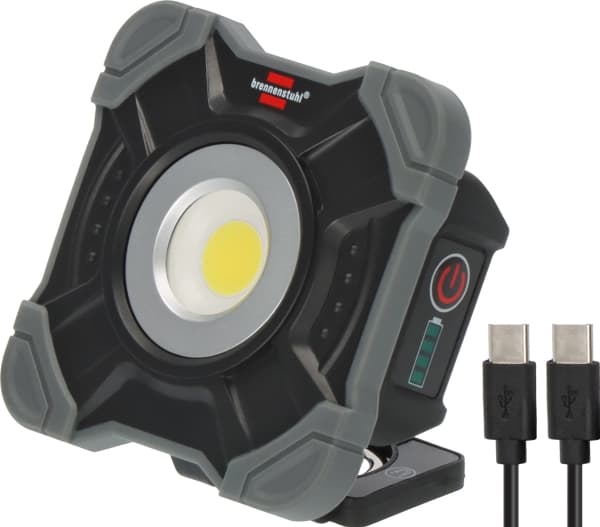 Brennenstuhl 1173700009, 10 W, LED, IP54, 2200 mAh, Musta, Harmaa, Kädessä pidettävä työvalo musta, Harmaa
