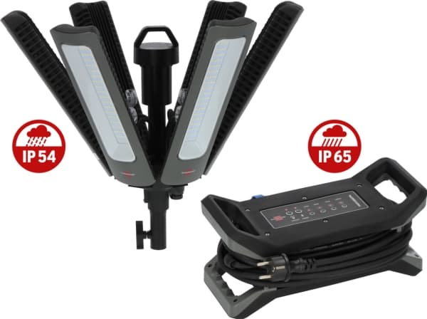 Brennenstuhl 9171410180, 300 W, LED, Bluetooth, IP54, Musta, Vapaasti seisova työvalo