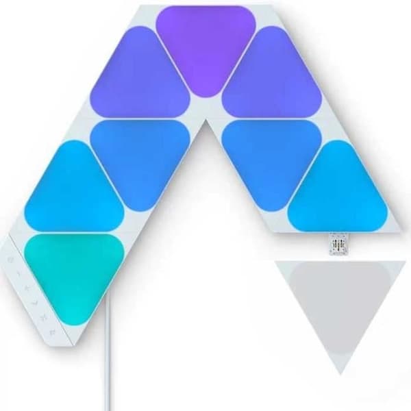 Startpaket med 9 Smart RGB Modular Light Panels - HomeKit/Alexa/Google Assistant-kompatibel.