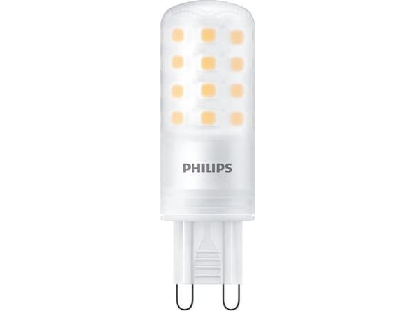 Philips LED - LED - form: G9 - glaserad finish - G9 - 4 W (motsvarande 40 W) - klass E - varmt vitt ljus - 2700 K
