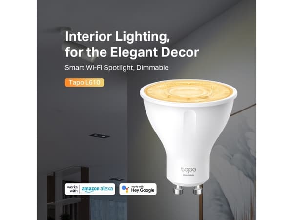 Tapo L610 - LED-spotlight - GU10 - 2.9 W (motsvarande 50 W) - klass D - varmt vitt ljus - 2700 K (paket om 2)