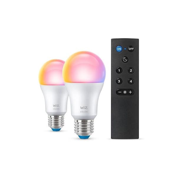 WIZ startpaket - 2 anslutna LED-lampor - RGB/Vit - 8W (motsvarande 60W)
