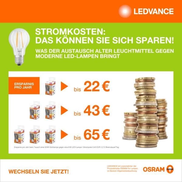 LEDVANCE Smart LED R50 spotlight med Wifi-teknik, E14-sockel, föränderlig ljusfärg (2700-6500K), ersätter