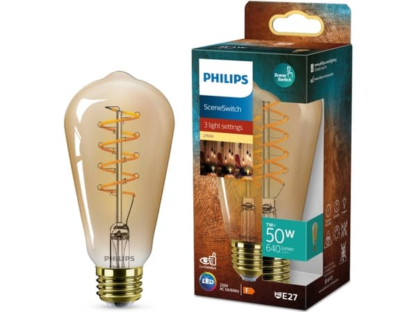 LED SSW 50W ST64 E27 AMBER SP