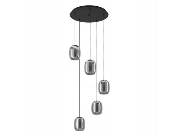EGLO CIAMPINO, Fleksibel beslag, Sort, Grå, Glas, Stål, Tekstil, Glas, Sort