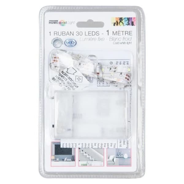 Batteridriven LED Strip 1m Kallvit