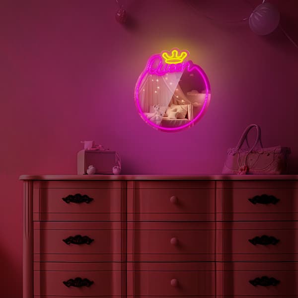 LED Neon Spegel Belysning med dimmer - Queen