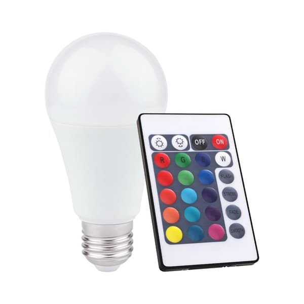 LED-lampa 10W A60 E27 RGB + Fjärrkontroll