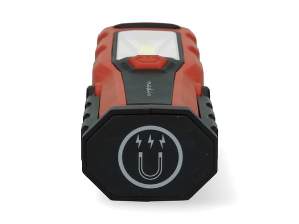 Nedis LWORR05RD, 3 W, LED, 2 bulb(s), 2000 mAh, Black, Red, Handheld work light
