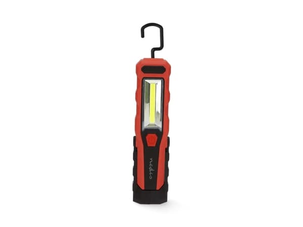 Nedis LWORR05RD, 3 W, LED, 2 bulb(s), 2000 mAh, Black, Red, Handheld work light