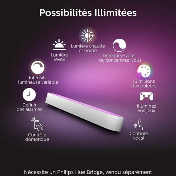 Philips Hue Hue Play Pack x1 ansluten lampa - Vit