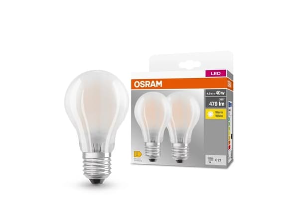Osram AC32355, 4 W, 40 W, E27, 470 lm, 10000 t, varm hvit