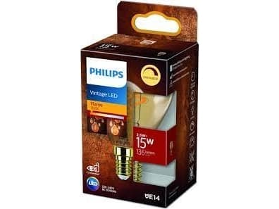 Philips Kynttilälamppu ja Lustre (himmennettävä), 2,6 W, 15 W, E14, 136 lm, 15000 h, Flame