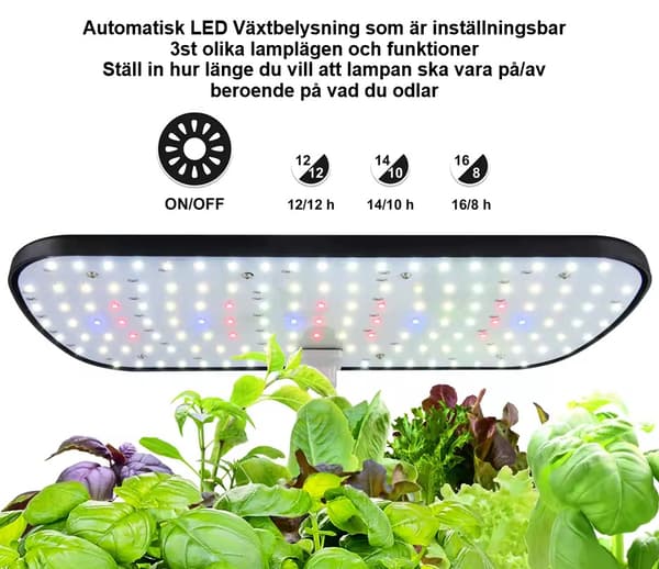 GrowHome PRO, Inomhusträdgård och odlingsset för örter med inbyggd LED växtbelysning & autovattningssystem, Ört Mini