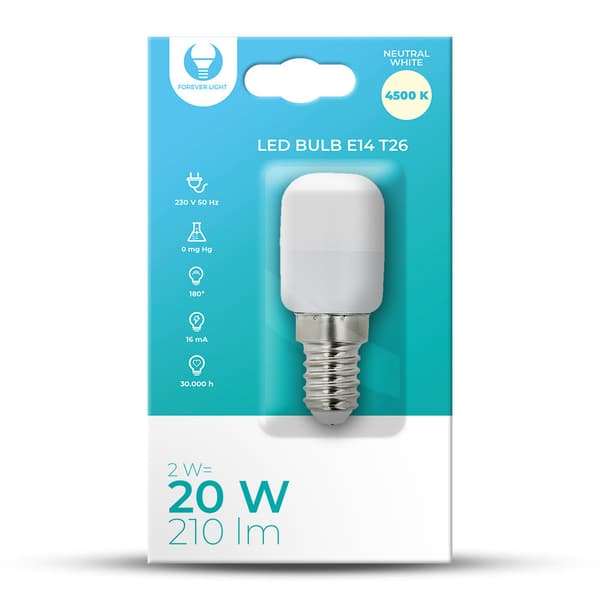 Forever LED-lampa E14 T26 2W 210lm 4500K