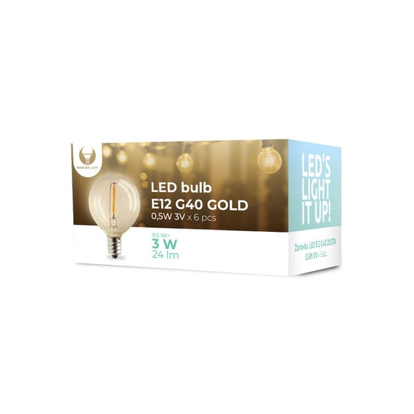 Forever LED-lampe E12 G40 0,5W 3V 24lm 6-pak