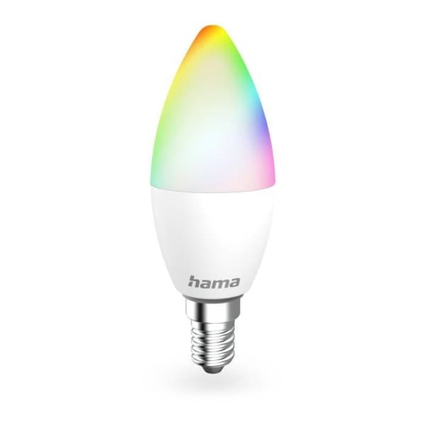 Intelligent Wi-Fi LED-lampa, E14, matt, 4,9W, RVBB, för röstkommandon/app.