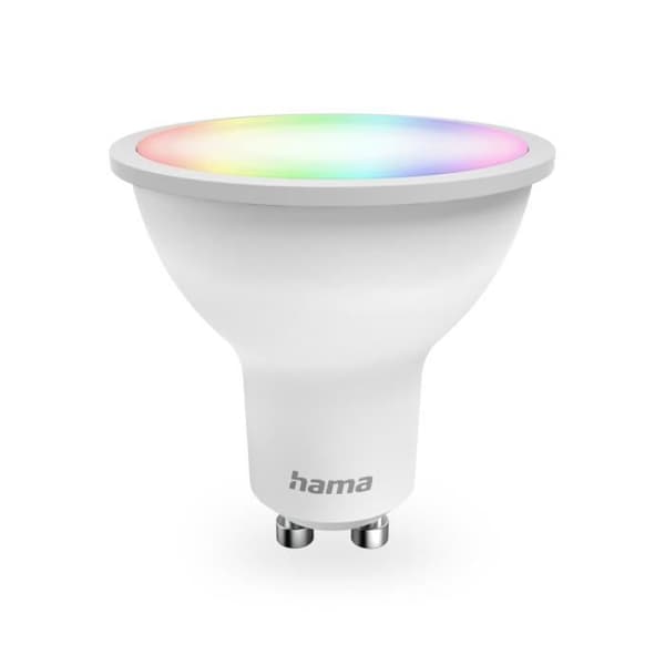 Intelligent LED-lampa Wi-Fi, GU10, matt, 4,9W, RVBB, för röst-/appkommandon.