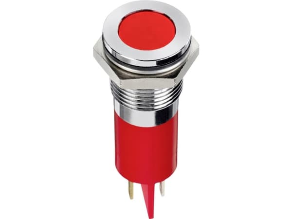 APEM Q14F1CXXR24E LED-signallampe Rød FLUSH 10 mcd