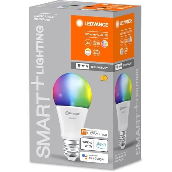 Ampull LED ansluten WiFi E27 9.5W 1055lm RGBW