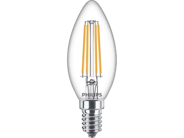 Philips CorePro - LED-glödlampa med filament - form: B35 - klar finish - E14 - 6.5 W (motsvarande 60 W) - klass E - varmt vitt ljus - 2700 K