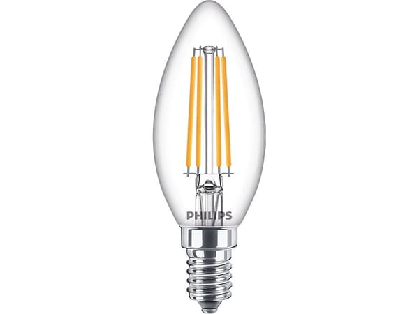 Philips CorePro - LED-glödlampa med filament - form: B35 - klar finish - E14 - 6.5 W (motsvarande 60 W) - klass E - varmt vitt ljus - 2700 K