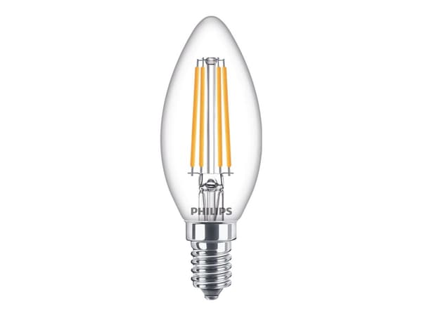 Philips CorePro - LED-glödlampa med filament - form: B35 - klar finish - E14 - 6.5 W (motsvarande 60 W) - klass E - varmt vitt ljus - 2700 K