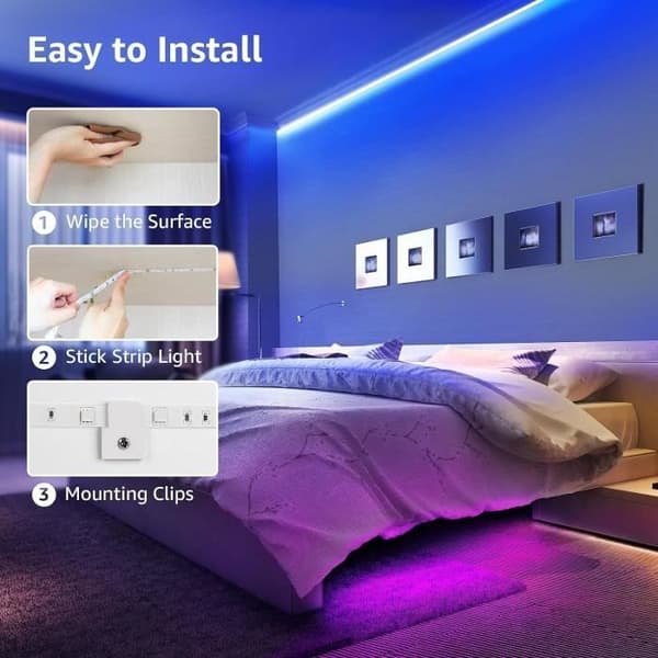 LED-strips - Lepro - RGB 5050 - 5M - Flerfärgad - 44-knapps fjärrkontroll