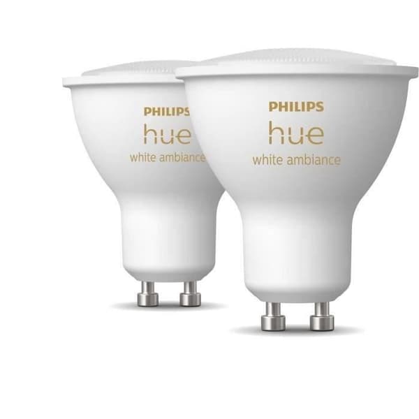 PHILIPS Hue White Ambiance Smart LED-lampor GU10 Bluetooth-kompatibel - Paket med 2