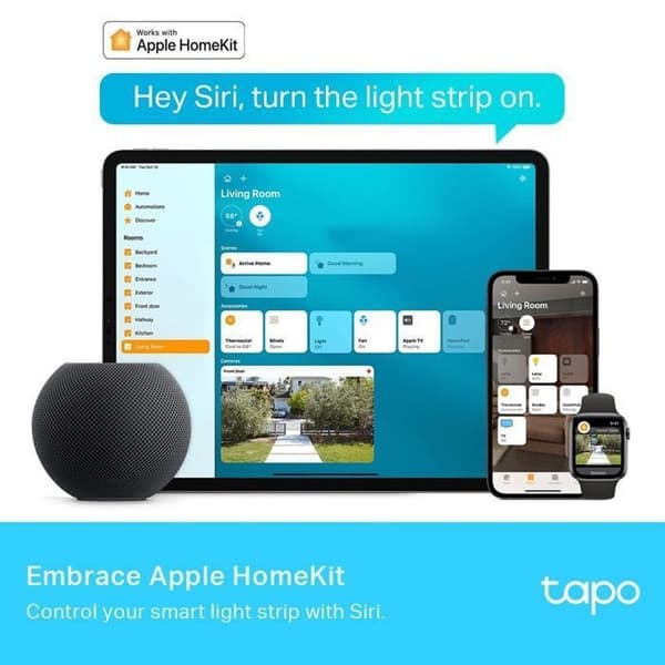 WiFi RGBWIC LED-rubban 10m (5m*2) - Tapo L930-10 - Kompatibel med HomeKit, Alexa och Google Home, 16 miljoner färger