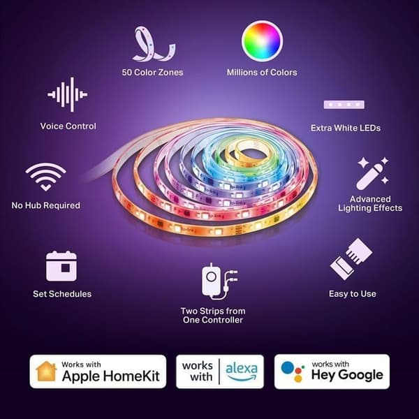 WiFi RGBWIC LED-rubban 10m (5m*2) - Tapo L930-10 - Kompatibel med HomeKit, Alexa och Google Home, 16 miljoner färger