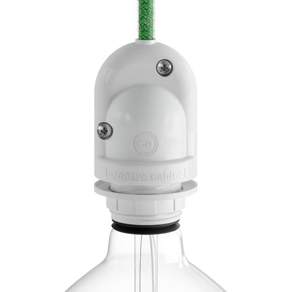 Utomhuslampstöd - Vitt - E27 - IP65 - Neddragbar - Plastik