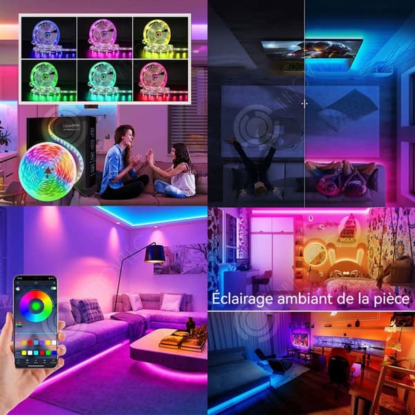 INN LED-remsa 40m med 44-knapps fjärrkontroll 30 lampor per meter LED-remsa styrd fjärrkontroll app RGB LED-remsa LED sovrum