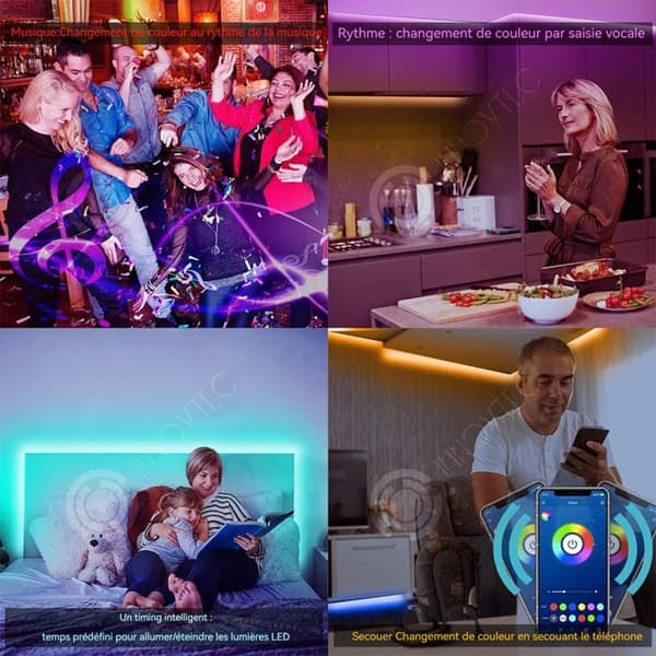 INN LED-remsa 40m med 44-knapps fjärrkontroll 56 lampor per meter LED-strip sovrum RGB LED-remsa synk med musikrytm