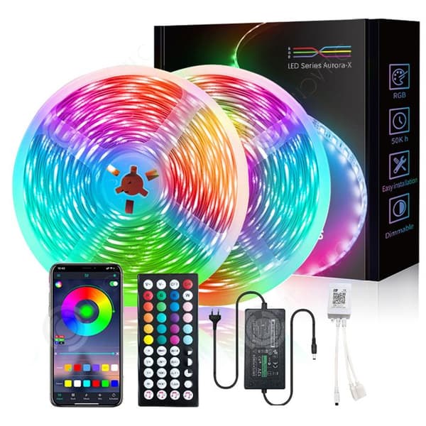INN LED-remsa 40m med 44-knapps fjärrkontroll 56 lampor per meter LED-strip sovrum RGB LED-remsa synk med musikrytm