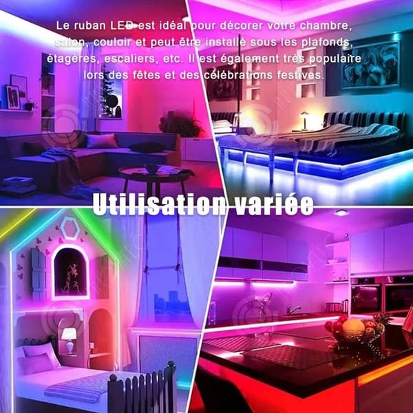 LED-remsa 40m ljus flerfärgad dekorativ LED-remsa styrd av bluetooth APP eller fjärrkontroll 44 nycklar RGB LED-remsa