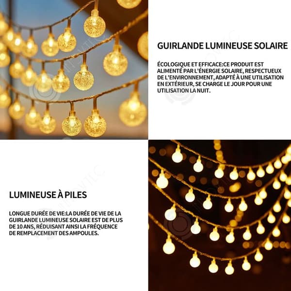 INN Ljus girland 7m 50 LED Led band solgarland ljus solar ljus krans vattentäta ljusa batterier