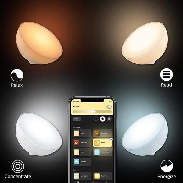 Bärbar Philips Hue Go-lampa Vit och Färg - Bluetooth-kompatibel - Alexa, Google och Apple Homekit