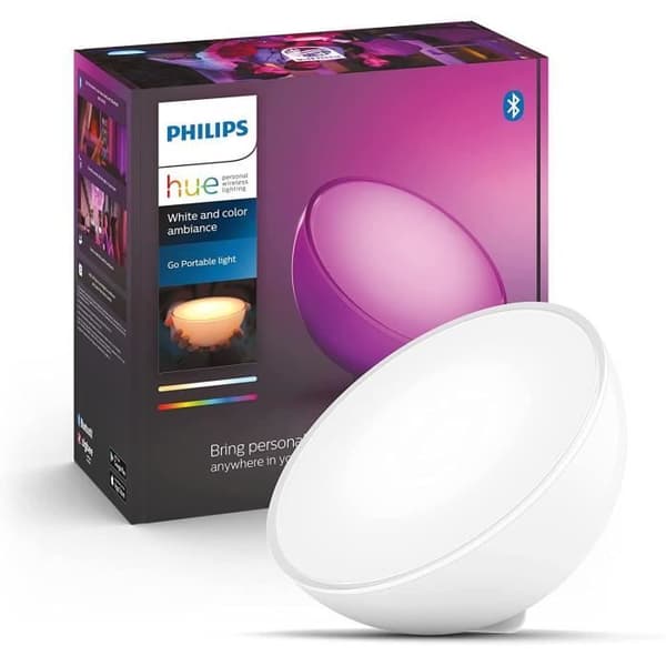 Bärbar Philips Hue Go-lampa Vit och Färg - Bluetooth-kompatibel - Alexa, Google och Apple Homekit