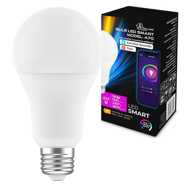Extralink Smart Life LED-lampe E27 A70 - RGB - WiFi - 2700-6500K - 11W