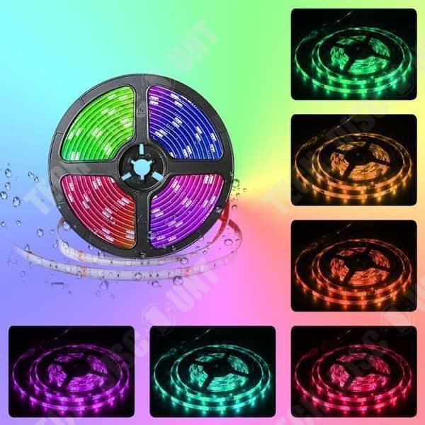 TD® RGB LED Strip 5 meter 5050 Vattentät 300 LED Strip Lampa + 44 knappar Fjärrkontroll + Strömförsörjning Spelrumsdekoration